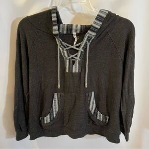 Mür Mür Hoodie with Pattern Detail, Gray, Size L